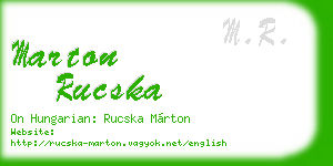 marton rucska business card