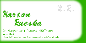 marton rucska business card